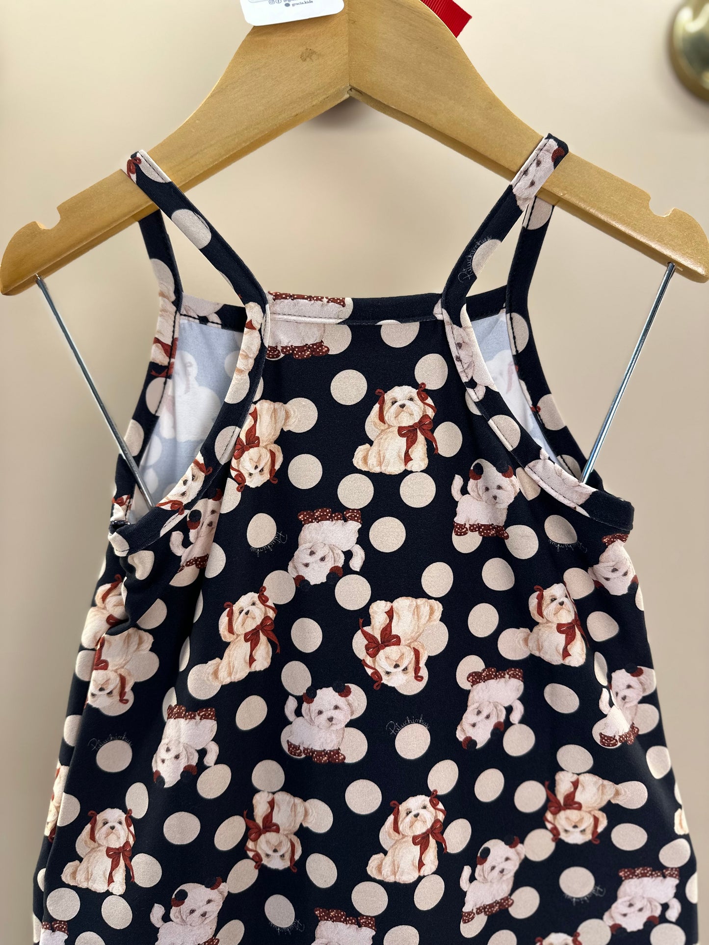 Vestido Infantil Tule Babados Poá Cachorrinhos - Pituchinhus