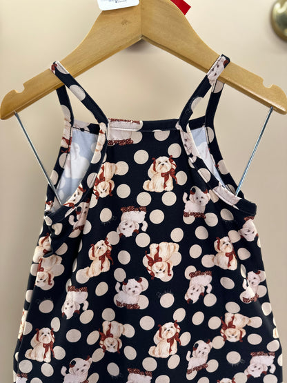 Vestido Infantil Tule Babados Poá Cachorrinhos - Pituchinhus