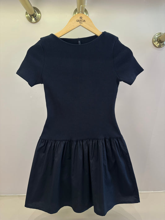Vestido Teen Ribana e Saia no Tricoline Preto - Authoria