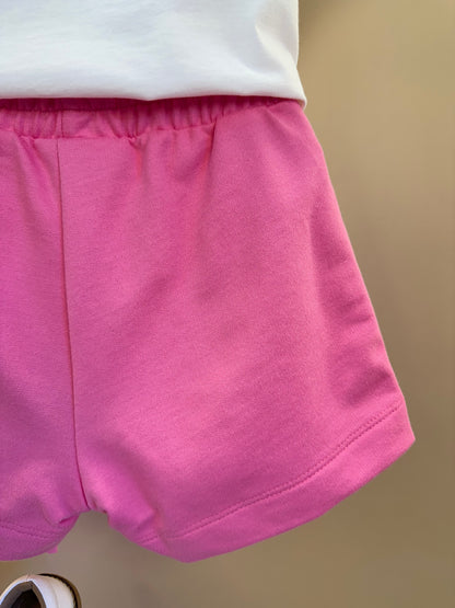Conjunto Infantil Blusa Minnie e Shorts Laço Rosa Pop - Animê