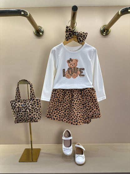 Saia-shorts Infantil Sarja Babadinho Oncinha - Pituchinhus
