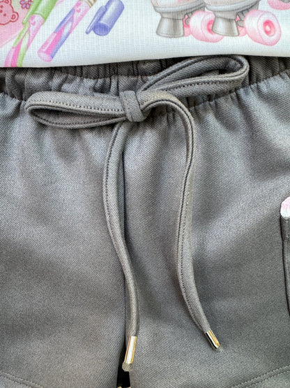 Conjunto Infantil Blusa ML Essential Things e Shorts Cinza Claro - Infanti