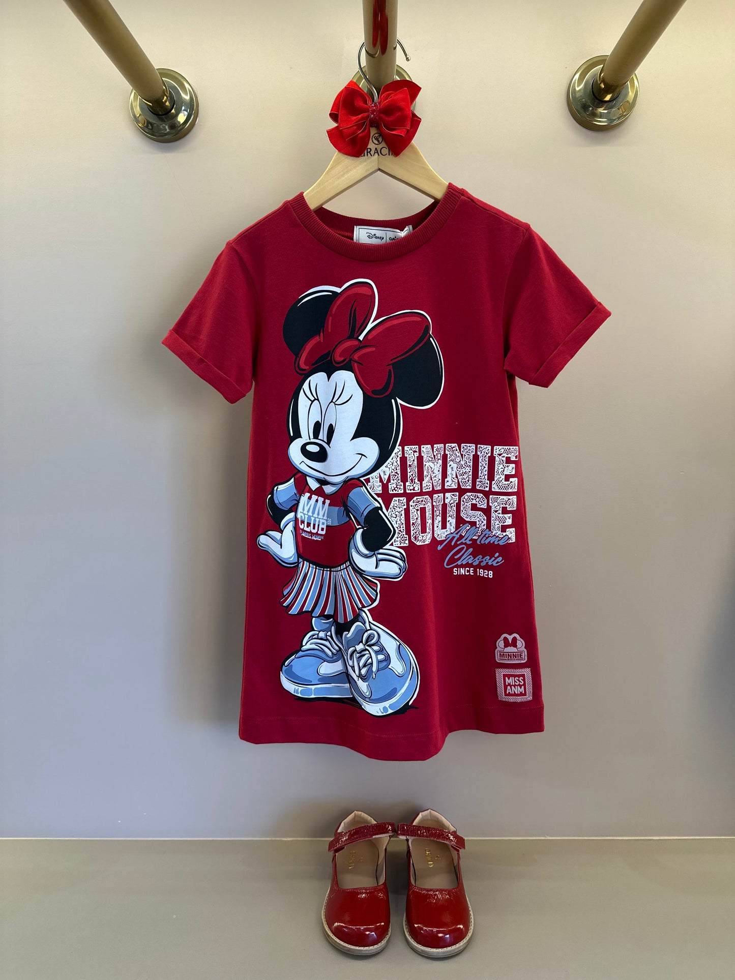Vestido Infantil Minnie Mouse Vermelho Berry - Animê