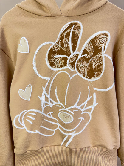 Conjunto Infantil Blusa de Moletom Minnie Laço Paisley e Calça de Moletom Minnie - Animê