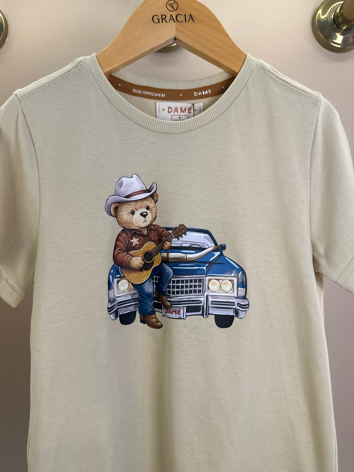 Camiseta Infantil Teddy Cadillac Bege - Dame