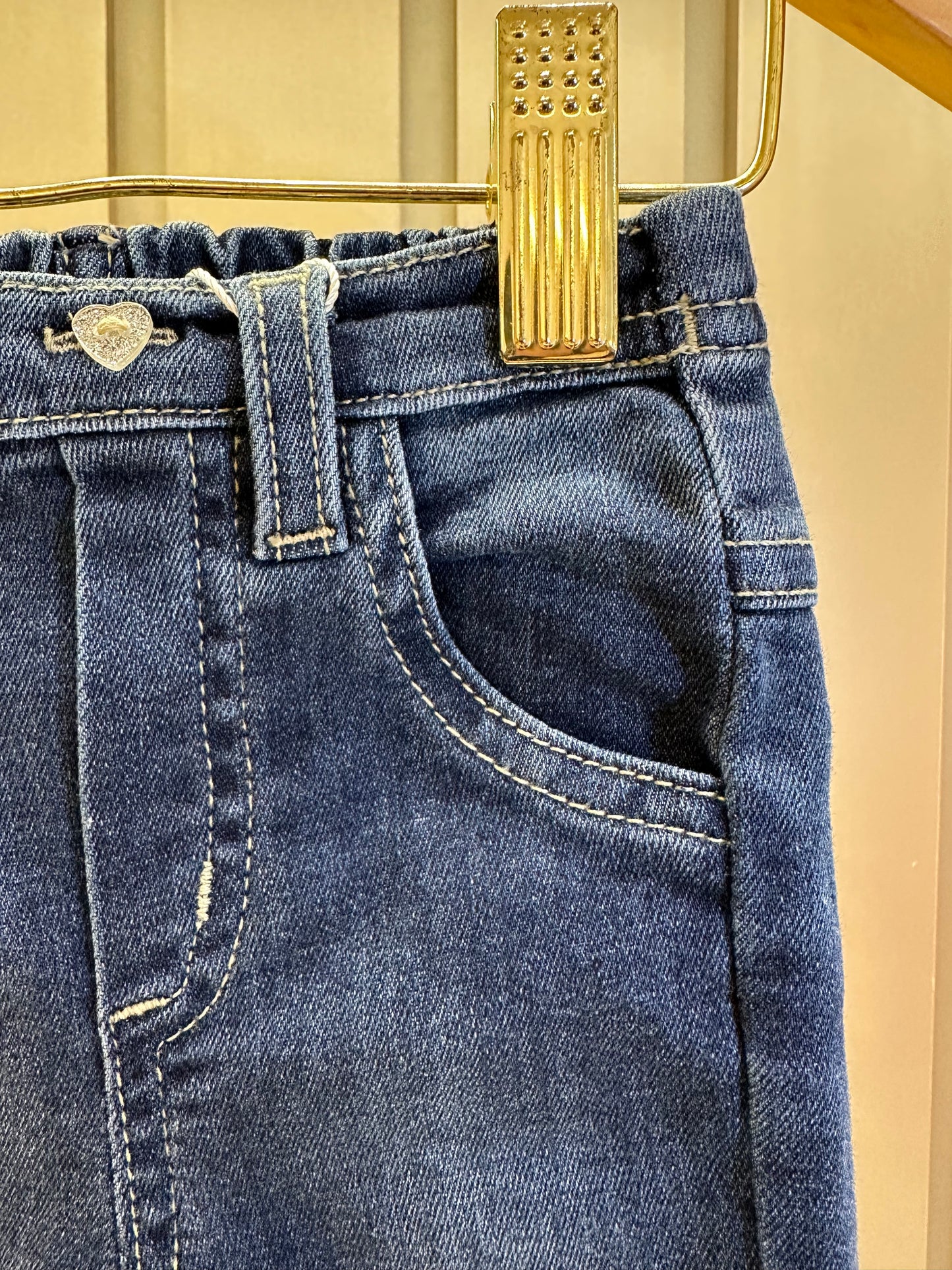 Calça Jeans Bebê Estampada Leve Com Elastano - Um Mais Um