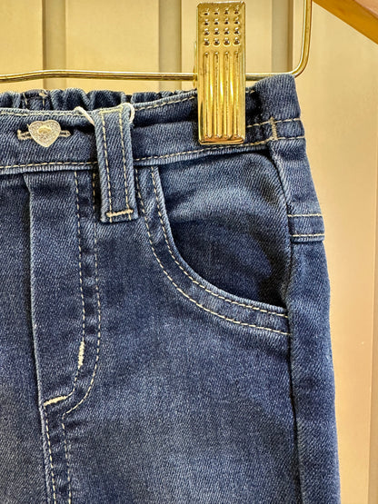 Calça Jeans Bebê Estampada Leve Com Elastano - Um Mais Um