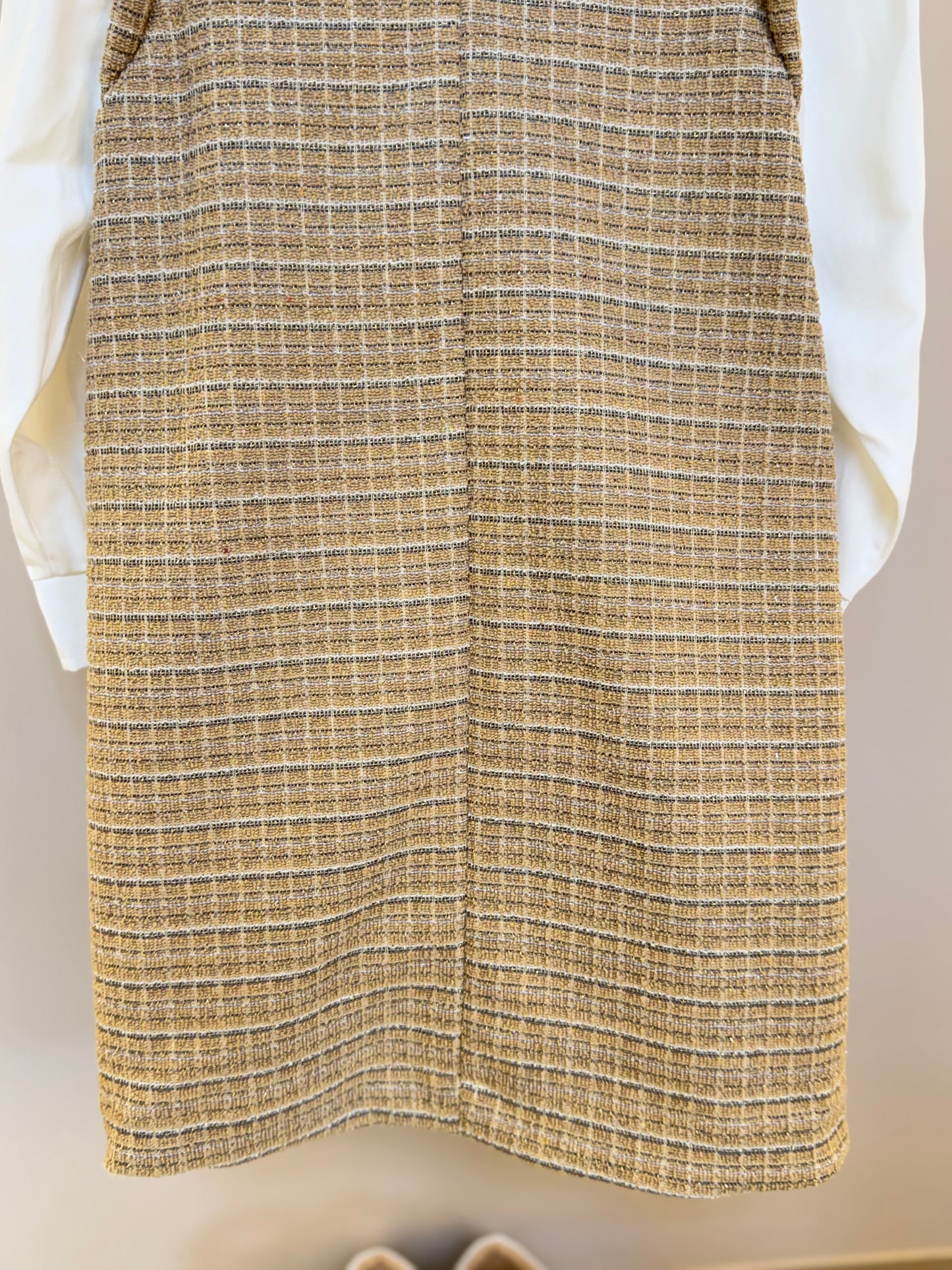 Vestido Infantil ML Tweed Xadrez Bege - Animê