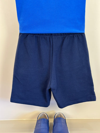 Conjunto Infantil  Camiseta Azul Royal e Bermuda Marinho - Little Johnny