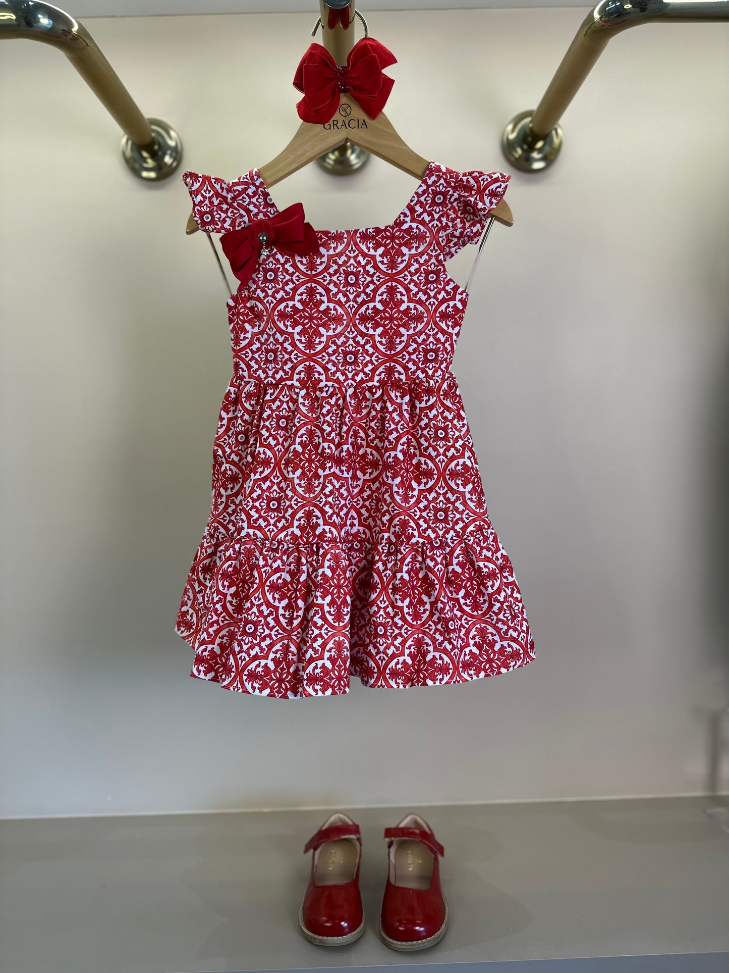 Vestido Bebê Estampa DG Vermelho - Um Mais Um