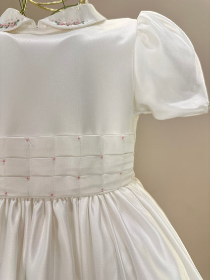 Vestido Infantil Bordados Rococó Francês Off White - Mio bebê