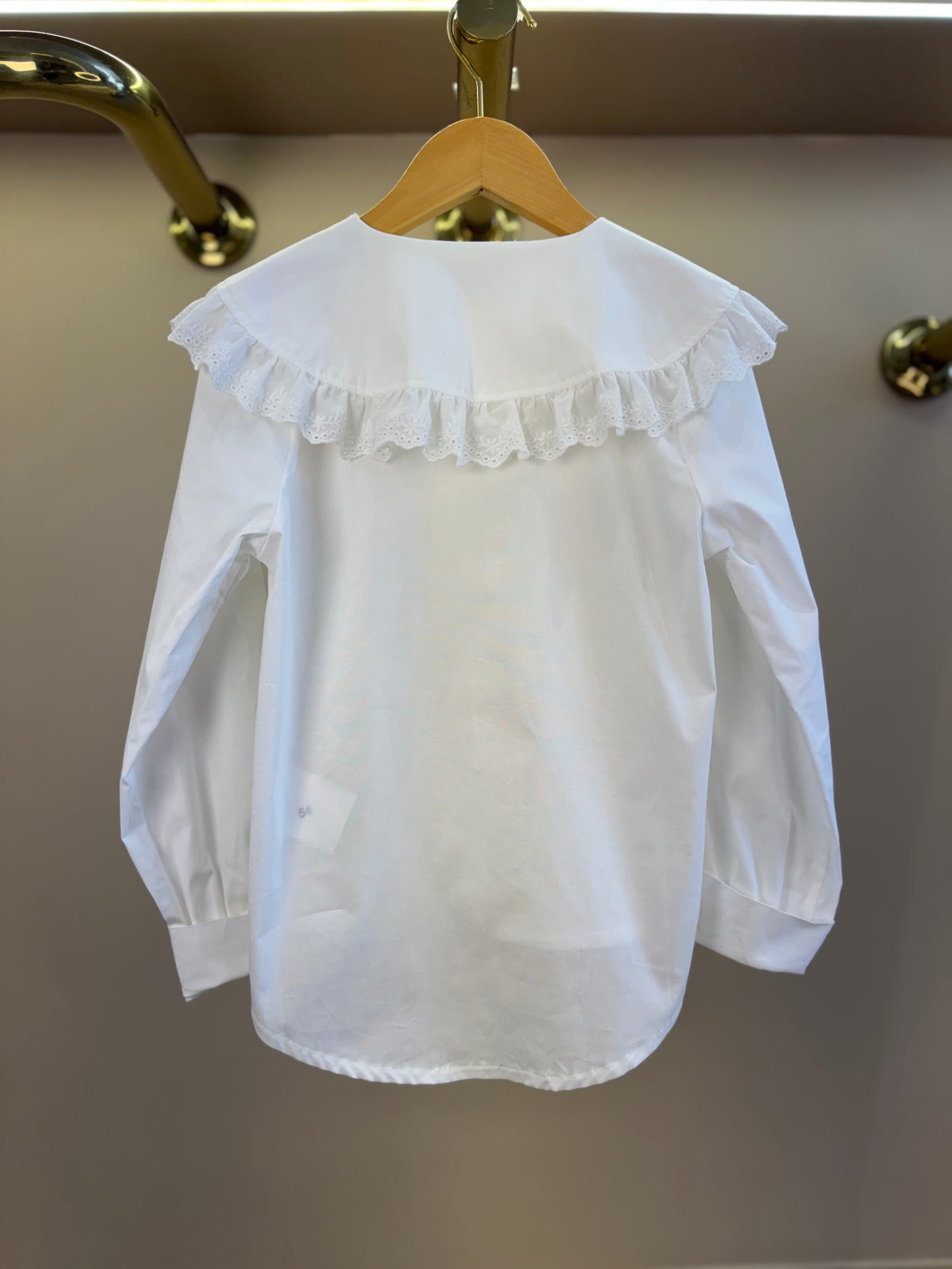 Camisa Infantil Gola Babados Rendas Off White - Animê