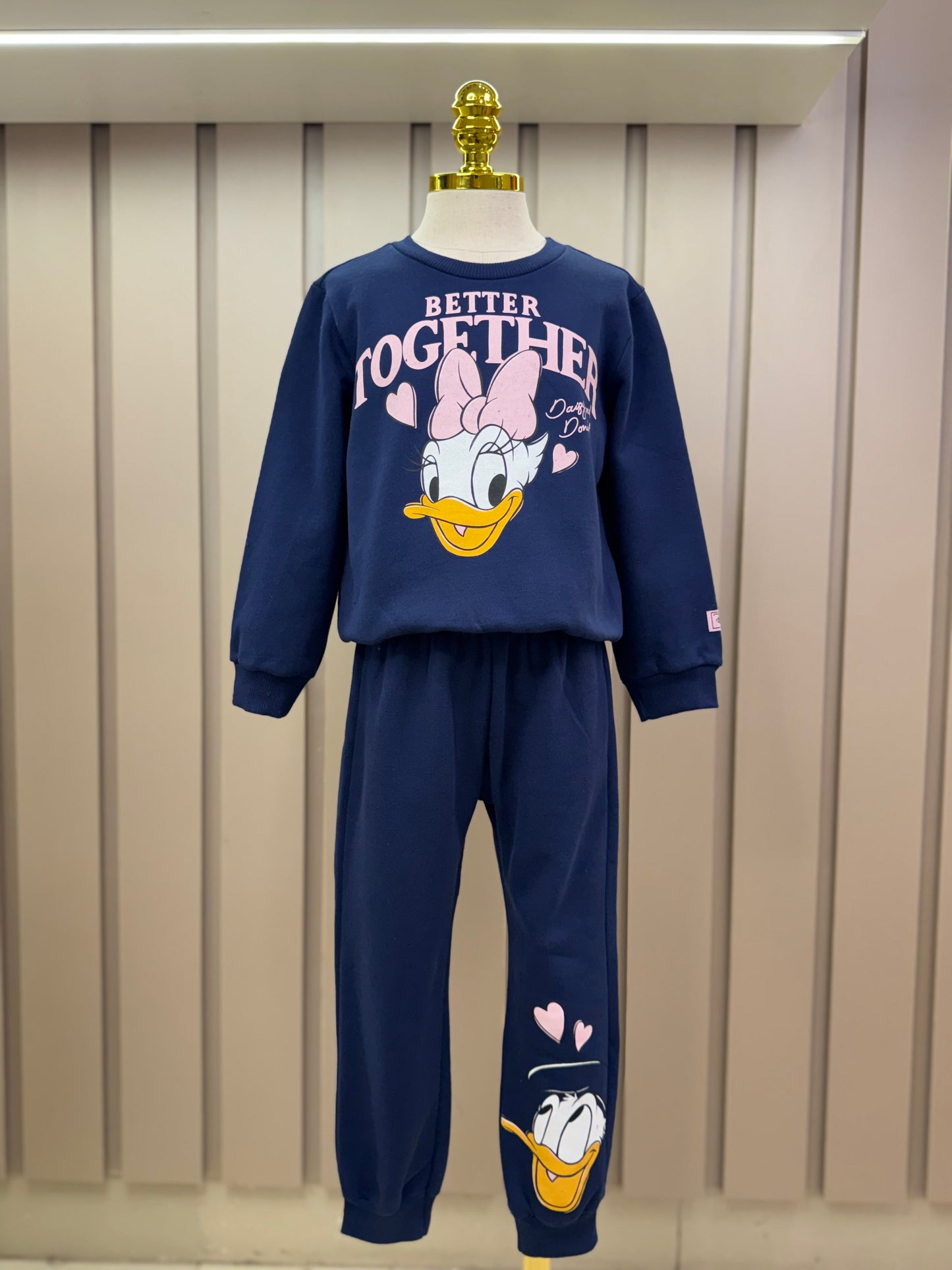Conjunto Infantil Moletom Casaco Daisy e Calça Marinho - Momi