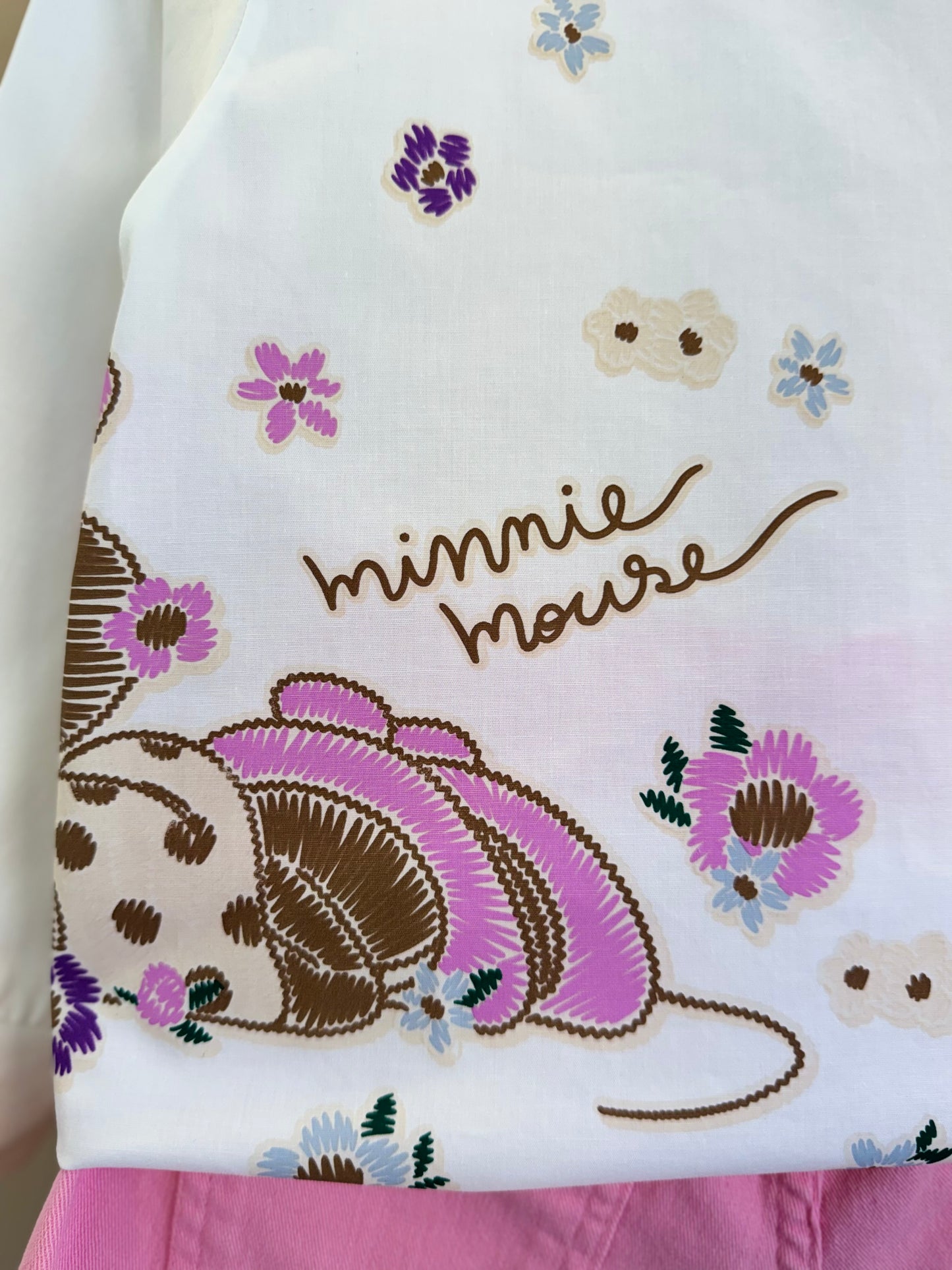 Conjunto Infantil Camisa Minnie Flores e Shorts-saia Sarja Rosa Girly - Animê Petite