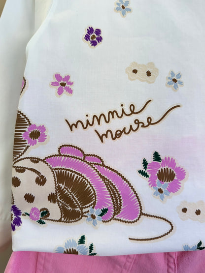 Conjunto Infantil Camisa Minnie Flores e Shorts-saia Sarja Rosa Girly - Animê Petite