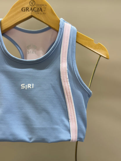 Conjunto Infantil Top Jessica Tenista Azul e Legging Fuseau Jessica Tenista Azul - Siri Sport