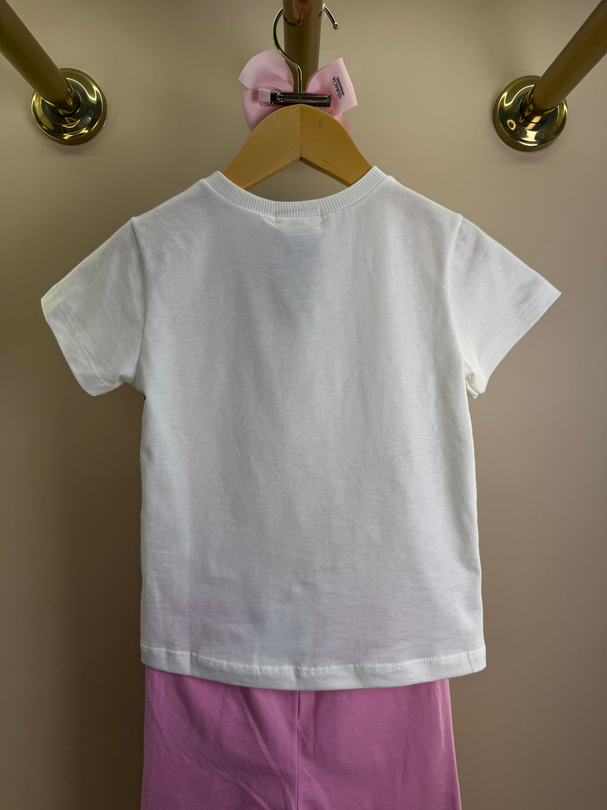 Conjunto Infantil Blusa Hello Kitty e My Melody e Shorts Legging Ciclista Rosa - Momi
