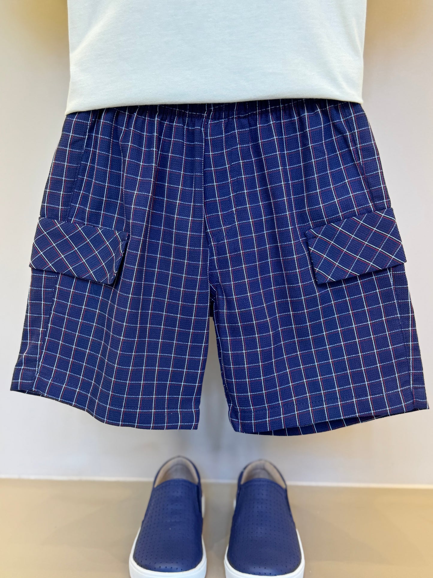 Conjunto Bebê Camiseta Com Estampa E Bermuda Sarja Listrada Marinho - Um Mais Um