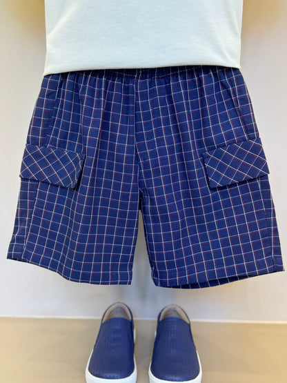 Conjunto Bebê Camiseta Com Estampa E Bermuda Sarja Listrada Marinho - Um Mais Um