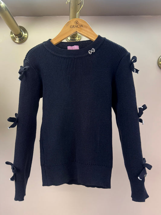 Blusa Infantil ML Preta Lacinhos - Luluzinha