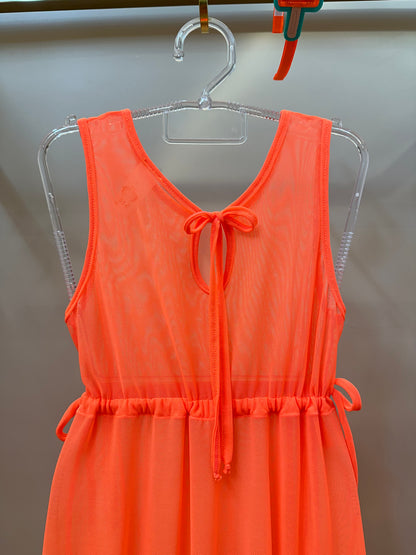 Vestido Infantil Tule Larissa Laranja Fluor - Siri Kids