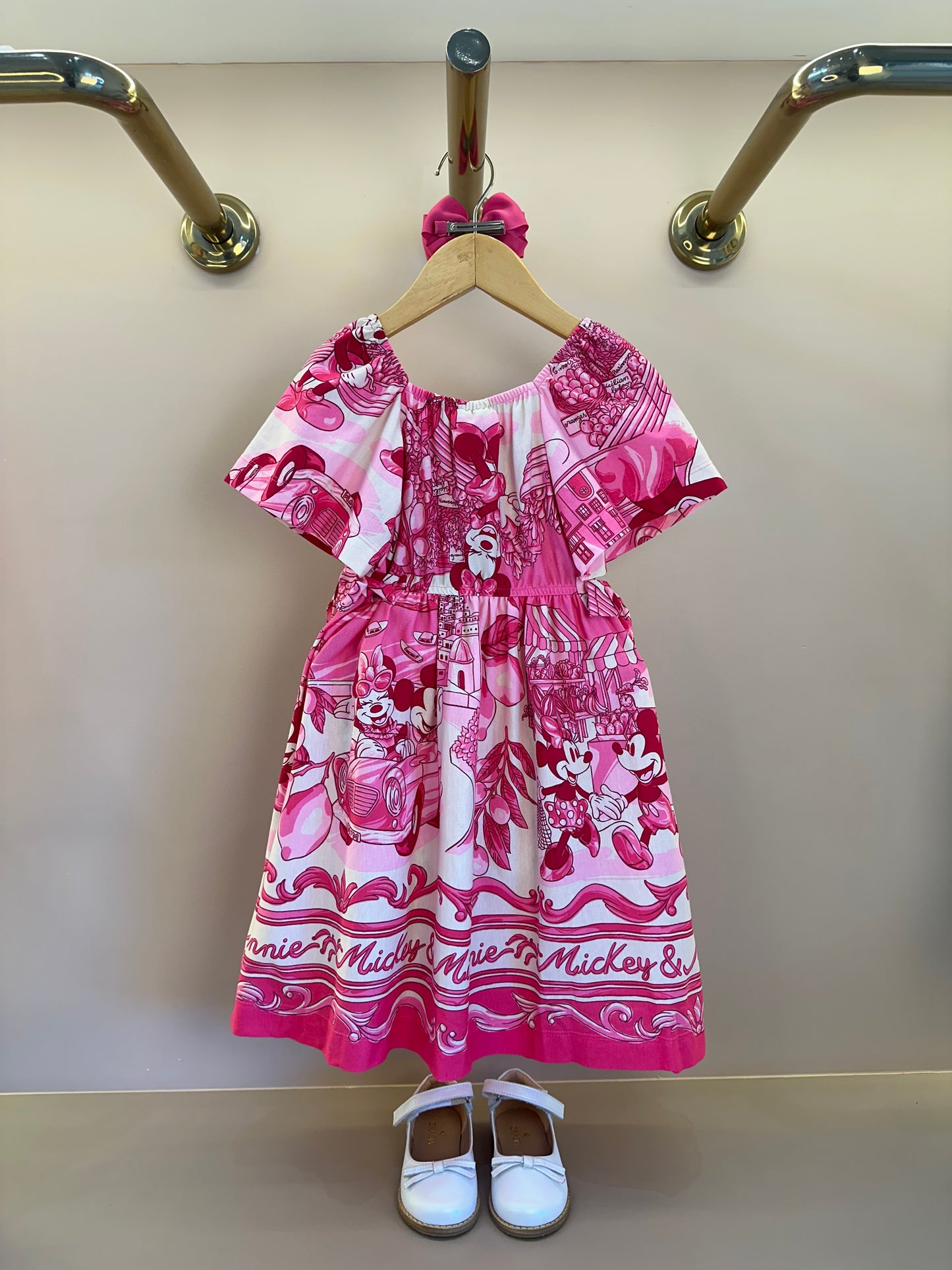 Vestido Infantil Barrado Minnie - Animê