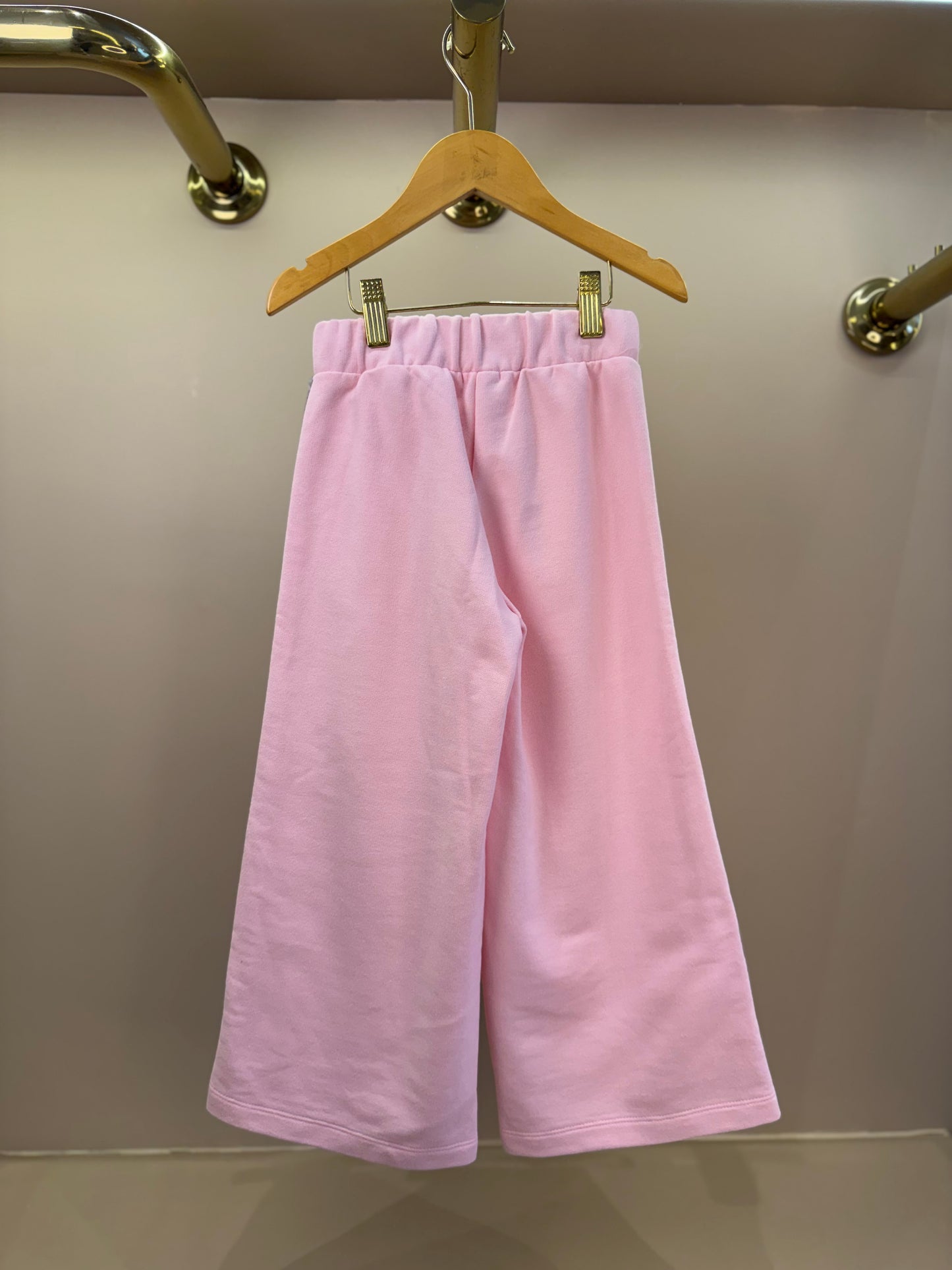 Calça Infantil Wide Leg Lateral Glitter Rosa - Luluzinha