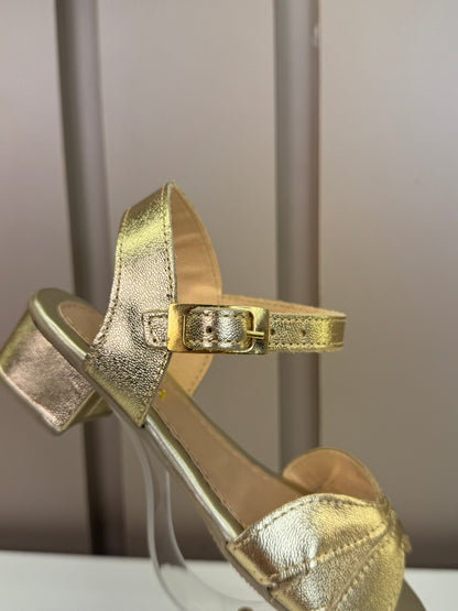 Sandália Infantil Saltinho Flor Dourada - Gracia