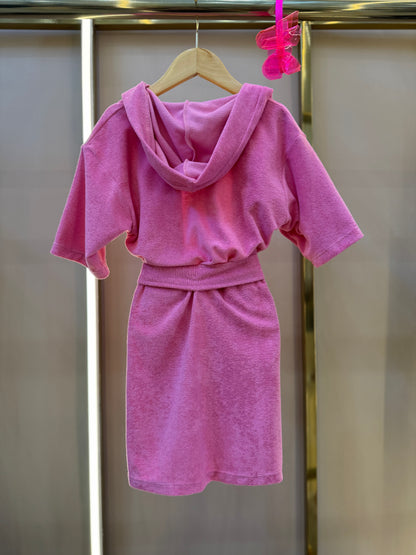 Roupão Infantil Amarração Rosa Claro - Siri Kids