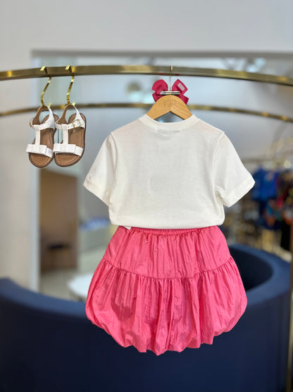 Conjunto Infantil T-Shirt Pooh e Balonê Rosa - Animê