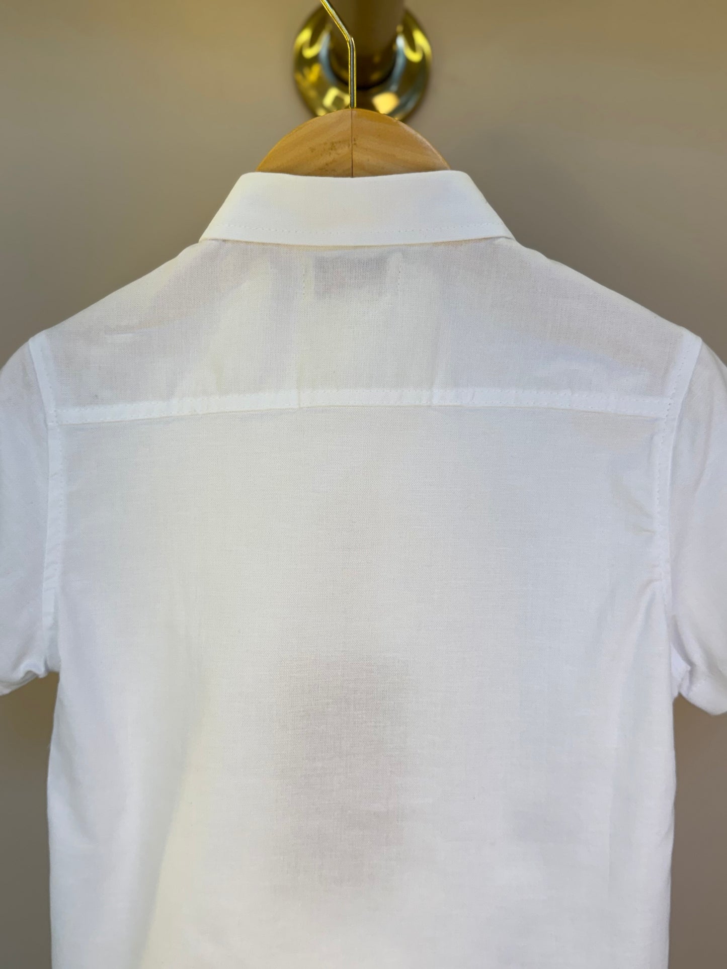 Camisa Infantil MC Oxfordine Branco - Dame