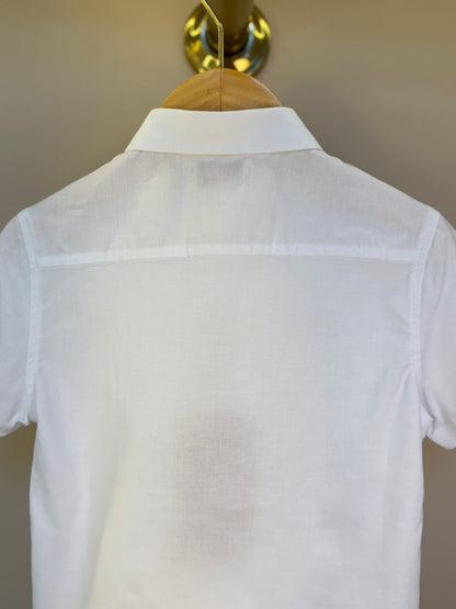 Camisa Infantil MC Oxfordine Branco - Dame