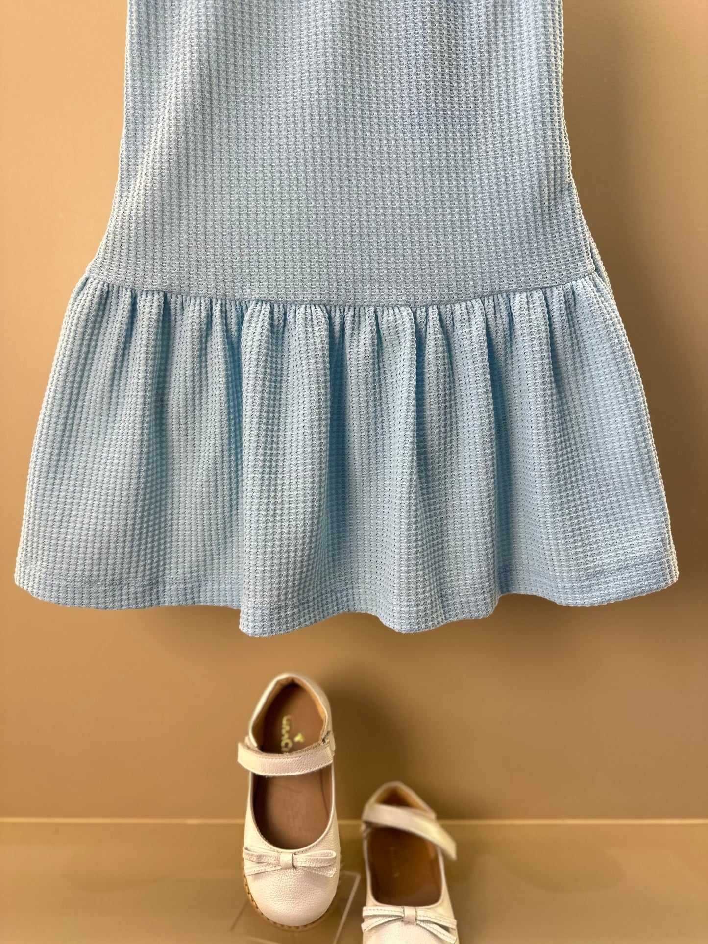 Vestido Infantil Jumper Detalhe Pala e Laço Azul - Beabá
