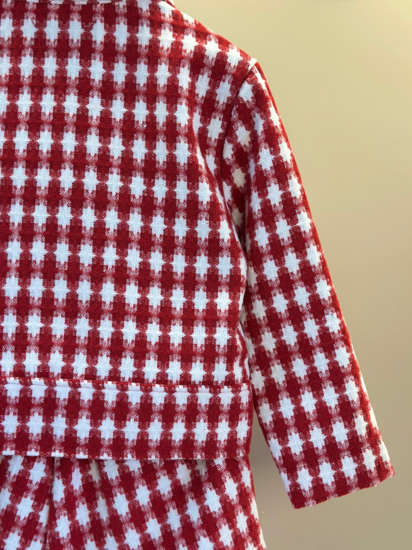 Conjunto Infantil Conceito Tweed Vermelho Casaco e Shorts Saia - Animê