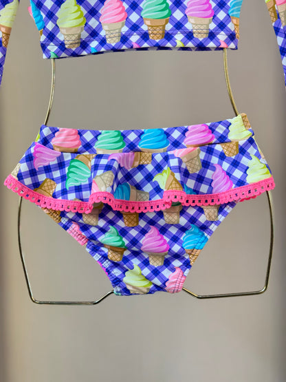Biquíni Infantil Cropped ML Bianca Ice Cream - Siri Kids