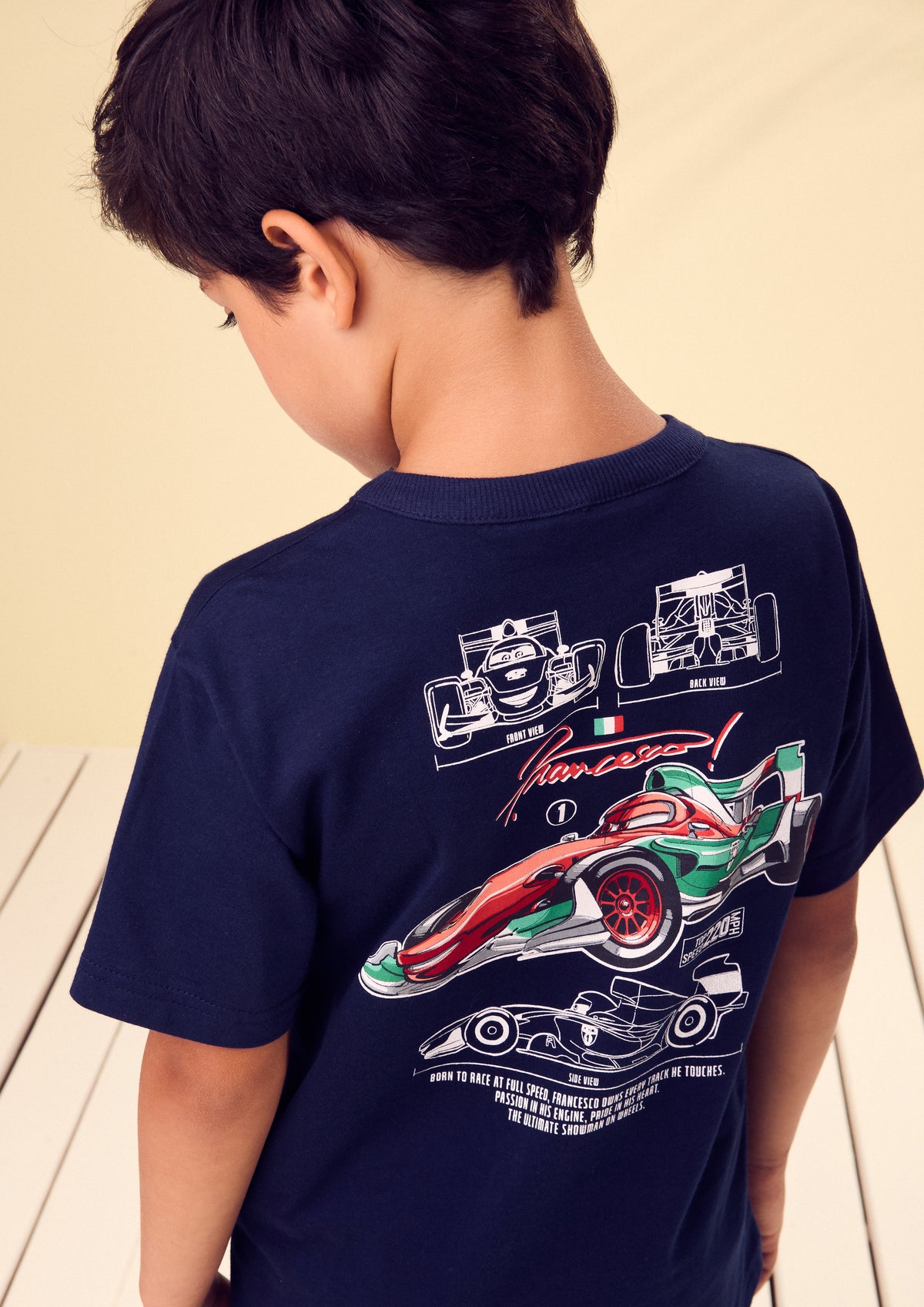 T-Shirt Infantil Francesco Estampa Racing Car - Youccie
