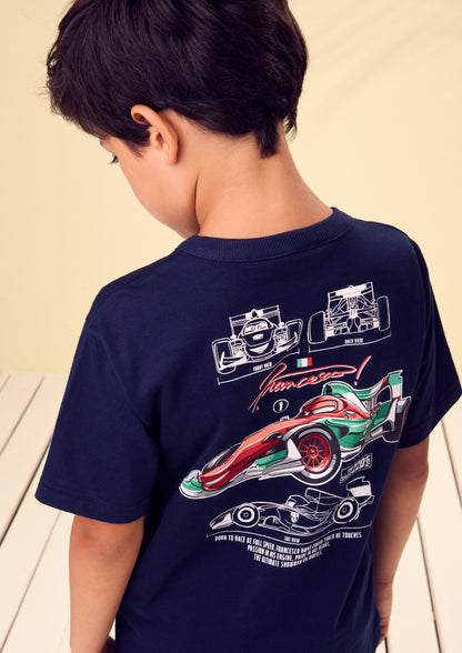 T-Shirt Infantil Francesco Estampa Racing Car - Youccie