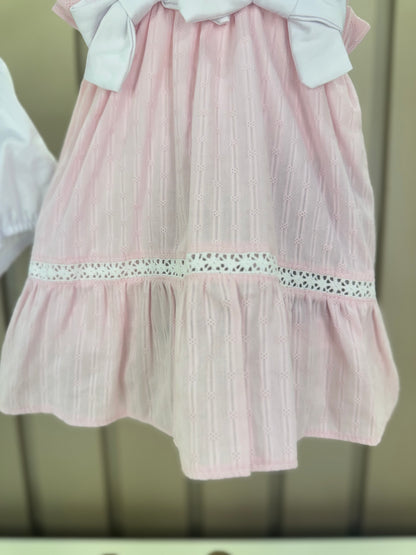 Conjunto Bebê Bata Linho Multi Laços e Calcinha - Petit Cherie