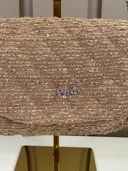 Bolsa Infantil Tweed Shine Bege - Petit Cherie