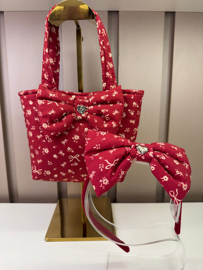 Bolsa Infantil Puffer Laço Laço Mini Flores e Laços - Pituchinhus