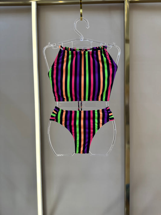 Biquíni Teen Cropped Bia Stripes - Siri Kids