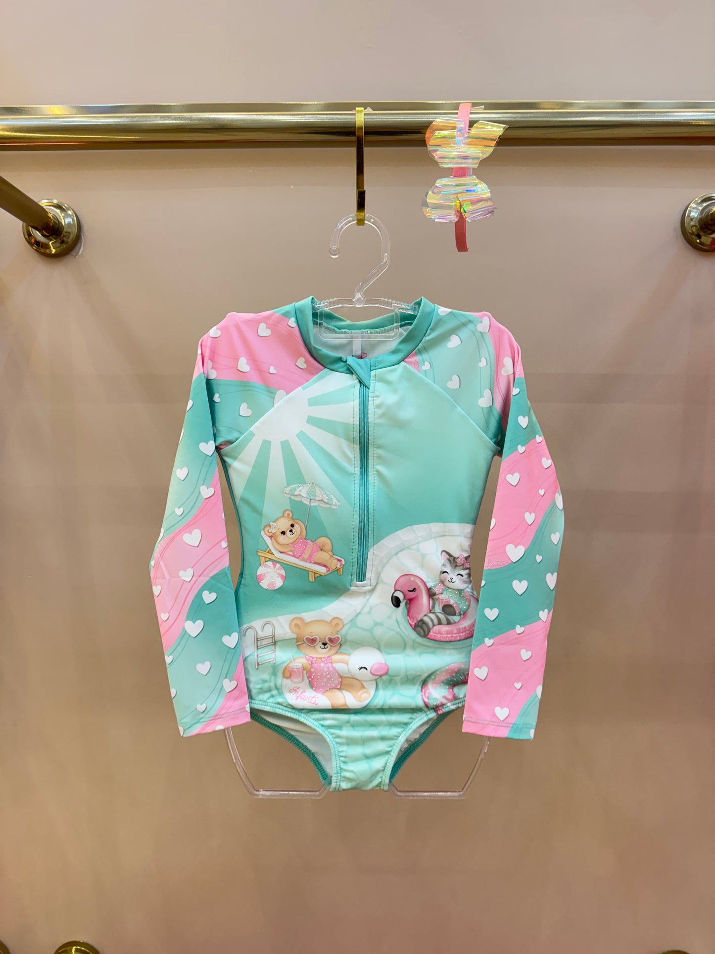 Maiô Infantil Bichinhos Corações - Infanti