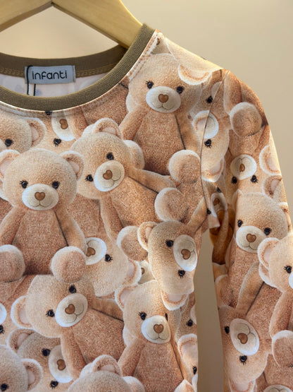 Conjunto Infantil Trio Blusa Ursinhos, Colete Sarja com Elastano e Shorts em Moletom s/ Pelúcia - Infanti