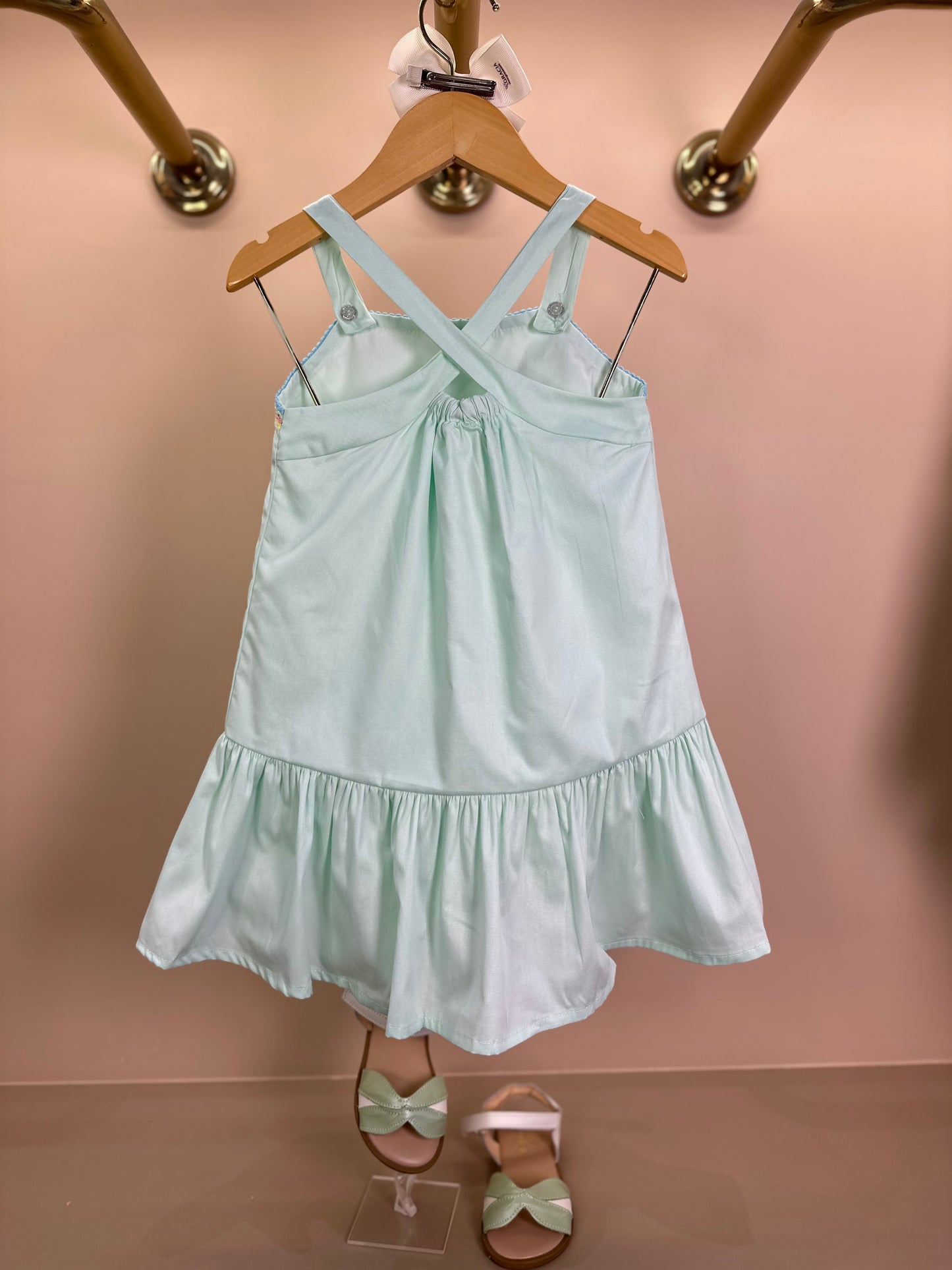 Vestido Infantil Algodão Jumper Verde Claro - Beabá