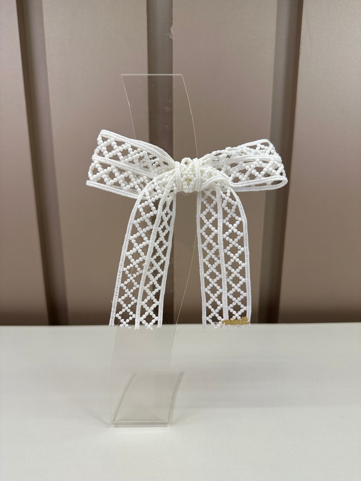 Laço Infantil Rendado Off White Alice - Roana