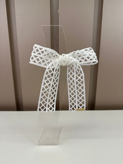 Laço Infantil Rendado Off White Alice - Roana