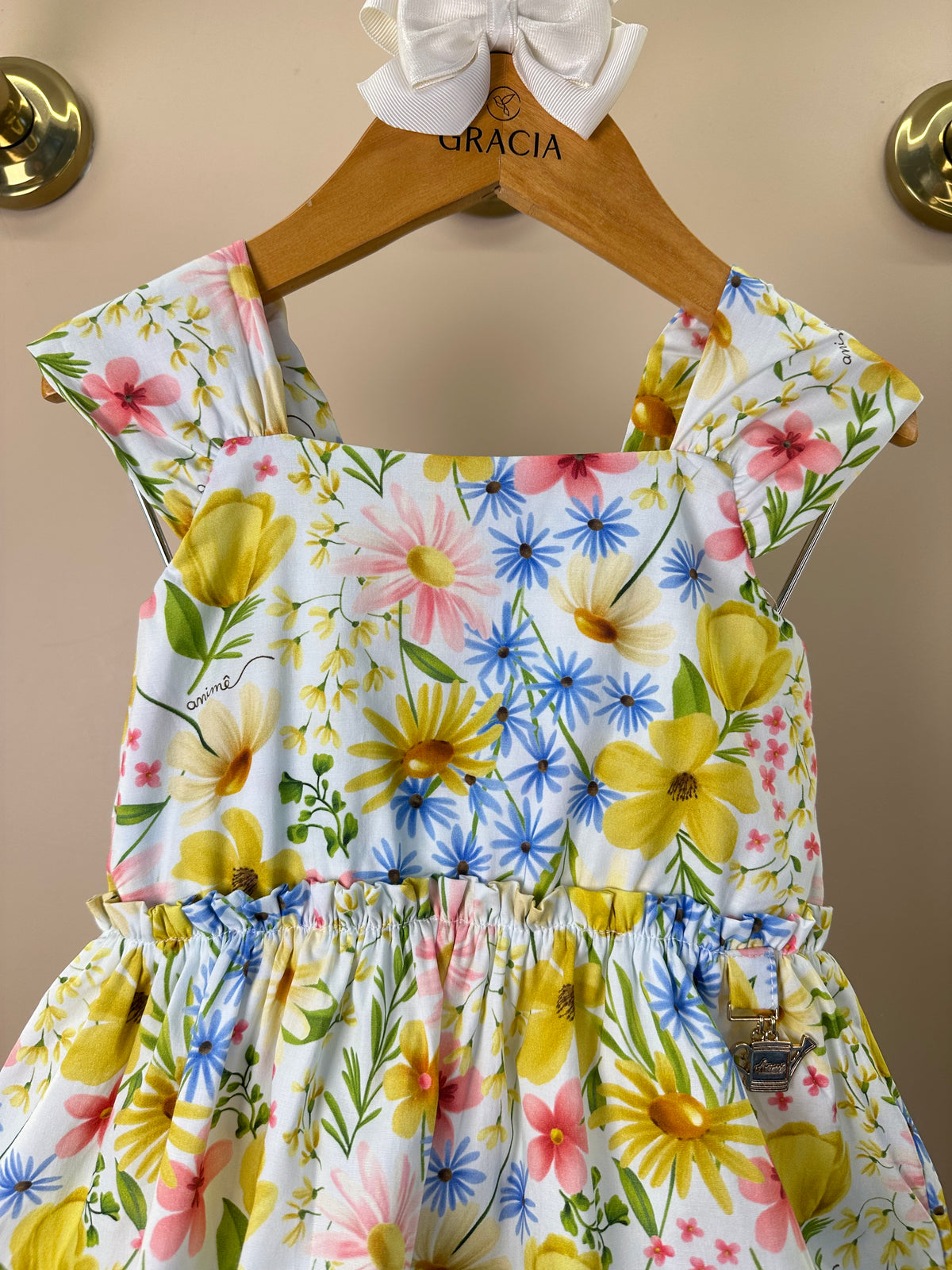 Vestido Infantil Tricoline Estampa Floral - Animê