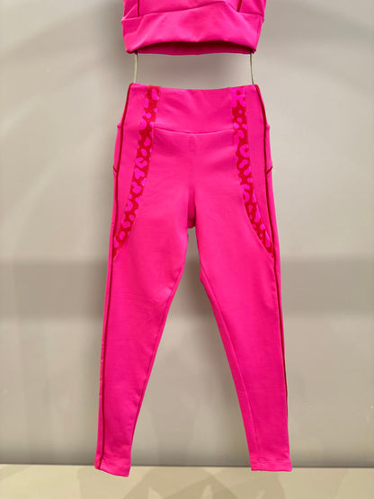 Conjunto Infantil Top e Legging Fuseau Atena Oncinha Pink - Siri Sport