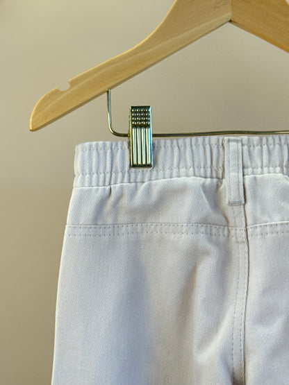 Calça Infantil Wide Leg Cargo Sarja Laços Bege - Gabriela Aquarela