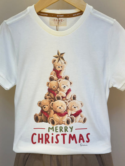 Camiseta Infantil Algodão Teddy Natal MC - Dame